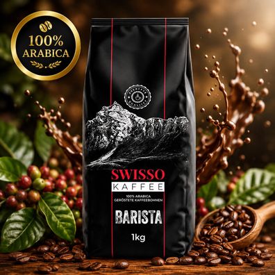 Swisso Barista Kaffeebohnen 1 kg 100 % Arabica - kräftig und aromatisch