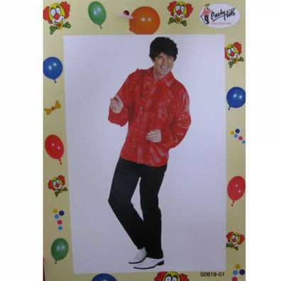 Rüschenhemd - rot - 100 % Polyester - Größe: 50, 52, 54, 56, 58