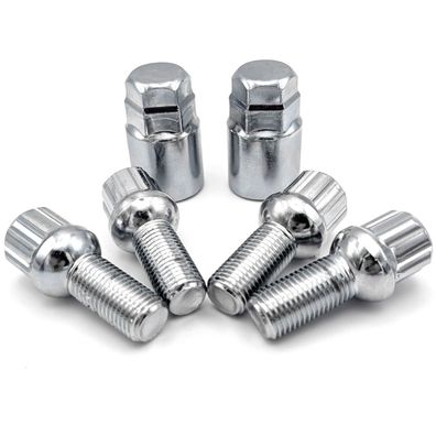 Felgenschlösser M14x1,5 27mm Kugelbund R13 Chrom Für SKODA Fabia, Fabia Combi,