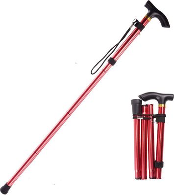 Unisex Faltbar Gehstock Klappbar Bergstock Leichtgewichtiger Canes Höhenverstellbarer
