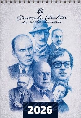 Wandkalender 2026 - Deutsche Dichter des 20. Jahrhunderts - NEU! Limitiert!