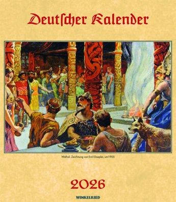 Deutscher Kalender 2026 - Wandkalender 21 cm x 24 cm