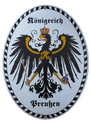 Emailleschild Königreich Preußen - Grenzschild - Grossformat 27,5 x 38,5 cm NEU!