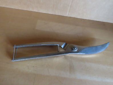 Geflügelschere silbernfarben Metall geriffelter Griff Trusetal