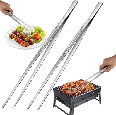 Kochpinzette, 30cm Küchenpinzette Edelstahl, für Kochen und Braten