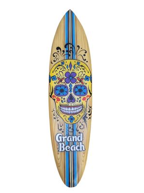 Dia del Los Muertes Deko Surfbrett 100cm Mexiko Style Totenkopf Lounge