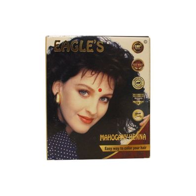 Set, Adler, Henna-Haarfarbe, Permanente Haarfarbe, Mahagoni, 6 Stück, 10 g