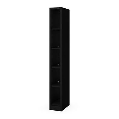 Schmales Metallregal, Archivregal für Dokumente, schwarz: TIM 250 x 1950 x 450 mm