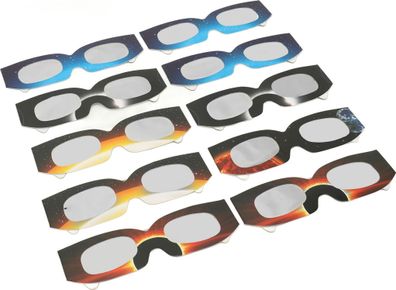 10er Set Sonnenfinsternis-Brillen - Sichere Augenschutz-Sonnenbrillen für direktes So