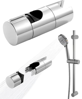 Duschbrause Halterung, Duschkopfhalter für Gleitstange Verstellbar 18-25 mm, Duschhal