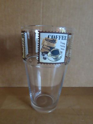 Latte Macchiato Glas Kaffeeglas mit aufgedrucktem Motiv Old Times