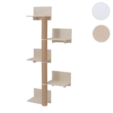Kletterwand HWC-Q58, Katzenwand Kletterbaum Plattform 5 Stufen, Holz FSC® 147x62x27cm