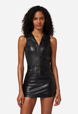 Ricano Burlesque Lederkleid Schwarz | Damen | Lammnappa | Slim Fit | Echtleder