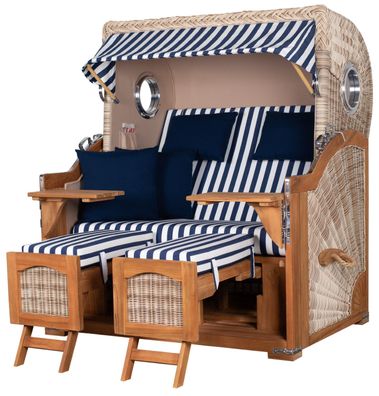 Strandkorbset - bene living - Ammersee 2,5-Sitzer Teak - PE shell - Modell 518