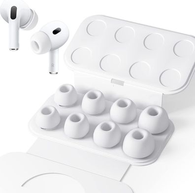 4 Paar Silikontips für Airpods Pro/Airpods Pro 2 mit Loch zur Geräuschreduzierung, An