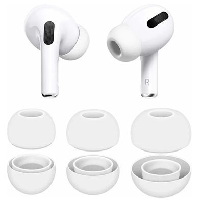 Ohrstöpsel für Apple AirPods PRO / PRO 2 Aufsätze Silikon Größe Set XS-L Weiß