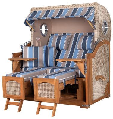 Strandkorbset - bene living - Ammersee 2,5-Sitzer Teak - PE shell - Modell 580