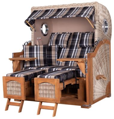 Strandkorbset - bene living - Ammersee 2,5-Sitzer Teak - PE shell - Modell 583