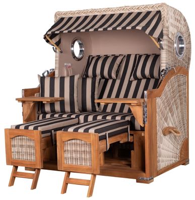 Strandkorbset - bene living - Ammersee 2,5-Sitzer Teak - PE shell - Modell 581