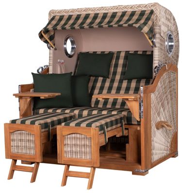 Strandkorbset - bene living - Ammersee 2,5-Sitzer Teak - PE shell - Modell 506