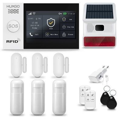 HXA007 4G Alarmanlage Haus mit 3x Bewegungssensor, 3x Fensteralarm, Smart Home