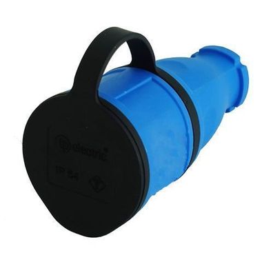 Gummikupplung 16A 230V 2P + E Steckdose Kupplung blau