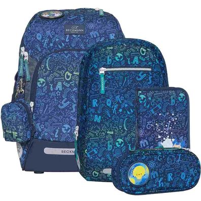 Beckmann Schulranzen Active Air Flex Set 6tlg. Science blau Schulrucksack