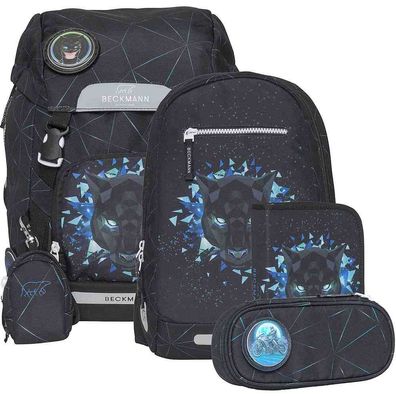 Beckmann Schulranzen Classic Set 6tlg. Panther 22l schwarz Schulrucksack