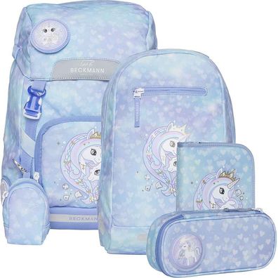 Beckmann Schulranzen Classic Set 6tlg. Unicorn Princess Ice blue Schulrucksack