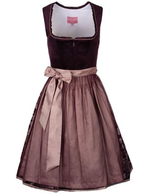 Krüger Dirndl Joelina 60cm Länge bordeaux - Größe: 42