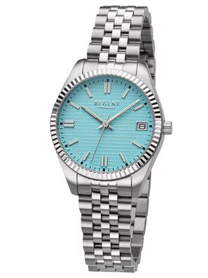 Regent Damen-Armbanduhr Stahl/Hellblau BA-879