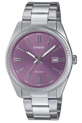 Casio Armbanduhr in Unisexgröße Quarz Stahl/Lila MTP-1302PD-6AVEF