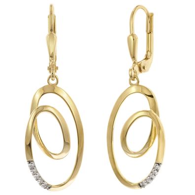 trendor Schmuck Damen-Ohrringe 925 Silber Vergoldet Zirkonia Ohrhänger 68915