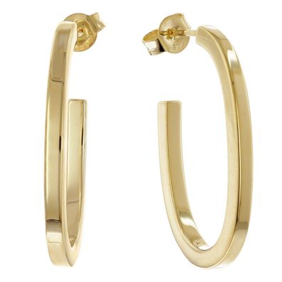 trendor Schmuck Damen-Ohrringe Gold auf Silber 925 Steck-Creolen 30 mm 68851
