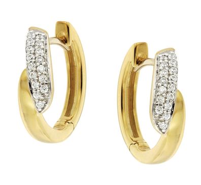 GLIZZ Schmuck Damen-Ohrringe Gold 333/8K Zirkonia-Creolen GL8156