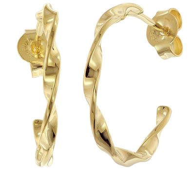 trendor Schmuck Damen-Ohrringe 925 Silber Vergoldet Steckcreolen ? 20 mm 28164-20