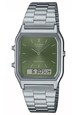 Casio Armbanduhr Collection Edgy Ana-Digi Silber/Grün AQ-230A-3AMQYES