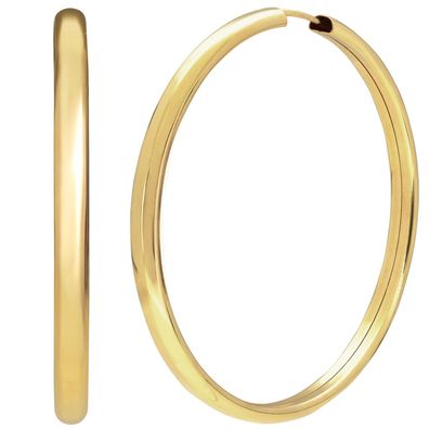 trendor Schmuck Damen-Ohrringe Creolen 925 Silber Vergoldet Ø 50 mm 28180-50