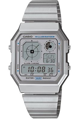 Casio Digitaluhr Edgy Collection Silberfarben A130WE-7AEF