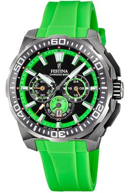 Festina Herrenuhr Chronograph Schwarz/Grün F20725/3
