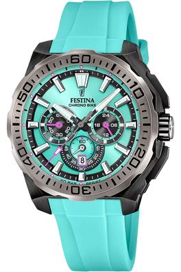 Festina Herren-Armbanduhr Chronograph Schwarz/Hellblau F20726/2
