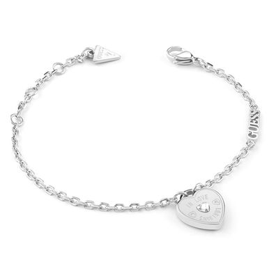 Guess Schmuck Damen-Armband Heart Charm S JUBB05057JWRHS