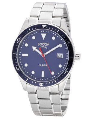 Boccia Herren-Armbanduhr Titan 10 bar Blau 3664-04