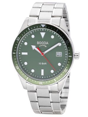 Boccia Herrenuhr Titan 10 bar Grün 3664-05