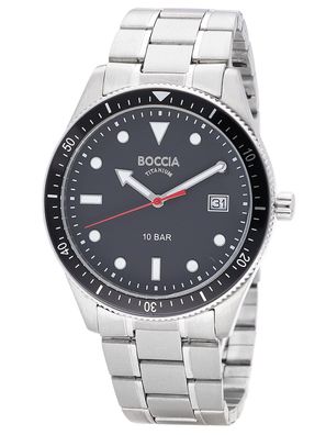 Boccia Herrenuhr Titan 10 bar Schwarz 3664-06