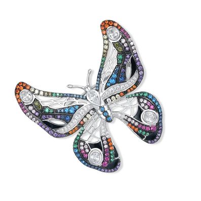 Seinerzeit Schmuck Anhänger/Brosche Kalypso Schmetterling Silber 925 SZA-3990-394