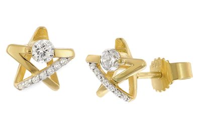 trendor Schmuck Damen-Ohrringe 925 Silber Vergoldet Ohrstecker 28347