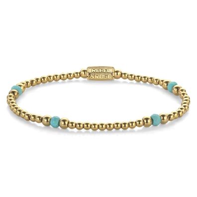 Rebel & Rose Schmuck Damen-Armband Touch of Turquoise 4 mm RR-40142-G-S