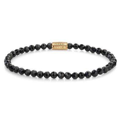 Rebel & Rose Schmuck Damen-Armband Black Glam Rocks Gold 4 mm RR-40153-G-S