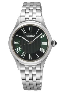 Seiko Damenuhr Klassik Quarz Edelstahl/Grün SUR611P1